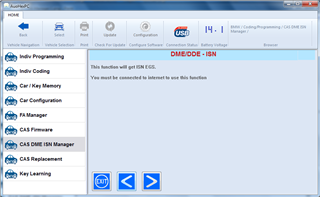 Autohex II BMW EGS ISN function